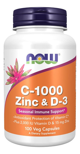 Suplementos Now, C-1000 Zinco E D-3, Suporte Imunológico Saz - Imagem 10