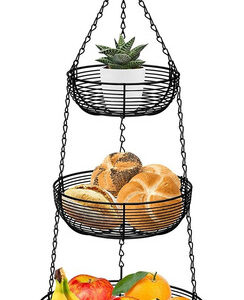 Hanging Kitchen Baskets Caxxa 3 Niveles Negro