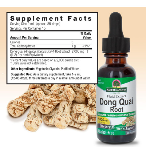 Suplemento Nature"s Answer Dong Quai Womens Support 30 Ml - Imagem 3