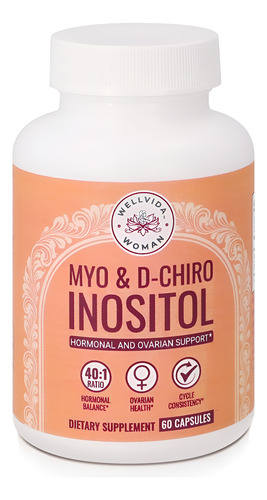 Suplemento Wellvida Inositol Para Ovários 60 Cápsulas