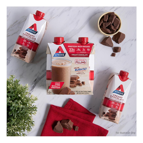 Shake De Chocolate Atkins Cheamy: 23 G De Proteína, Baixo - Imagem 5