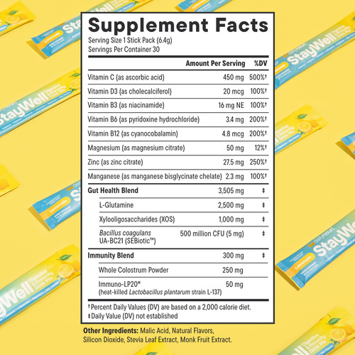 Drink Mix Nouri Staywell Digestive & Immunity, Pacotes De 30 - Imagem 6