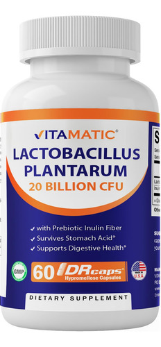 Suplemento Vitamático Lactobacillus Plantarum 20b 60 Cápsula