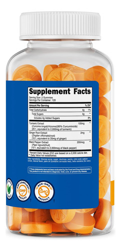Gomas De Cúrcuma Nutricost (240 Gomas) - Sabor Cítrico, Feit - Imagem 5