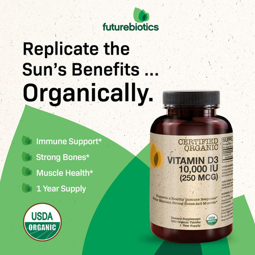 Futurebiotics Vitamina D3 10.000 Ui Para Ossos E Músculos - Imagem 3