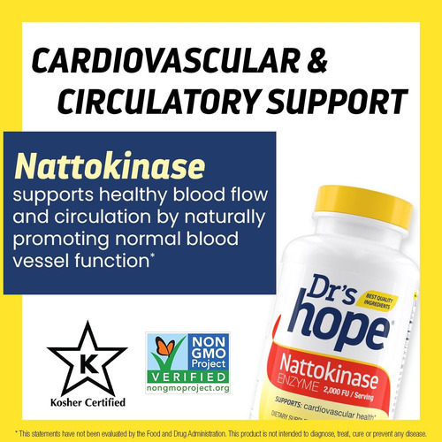 Suplemento Dr. Hope Nattokinase 2000 Fu Para A Saúde - Imagem 2
