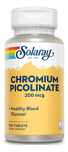 Solaray Picolinato De Cromo 200mcg | 100 Cápsulas