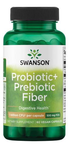 Suplemento Swanson Prebiotic + Probiotic Fiber 60 Cápsulas