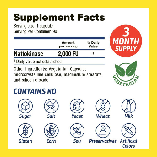 Suplemento Dr. Hope Nattokinase 2000 Fu Para A Saúde - Imagem 3