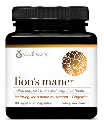 Youtheory Lions Mane Plus Suplemento De Cogumelos Com Foco E