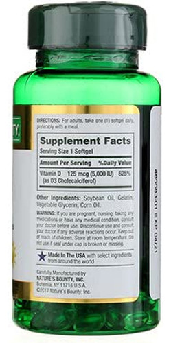 Nature"s Bounty Vitaminas D-5000 Ui Nature"s Bounty, 150 - Imagem 6