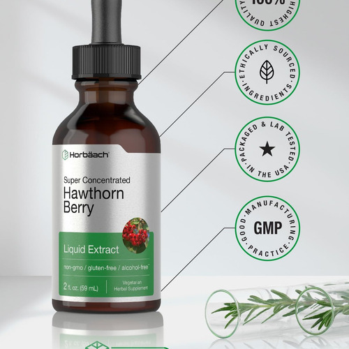 Horbäach, Extrato De Baga De Espinheiro Horbäach - 2 Fl Oz - Imagem 5