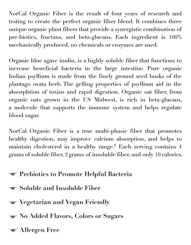Suplemento De Fibra Norcal Organic Fiber 907g Prebióticos - Imagem 4