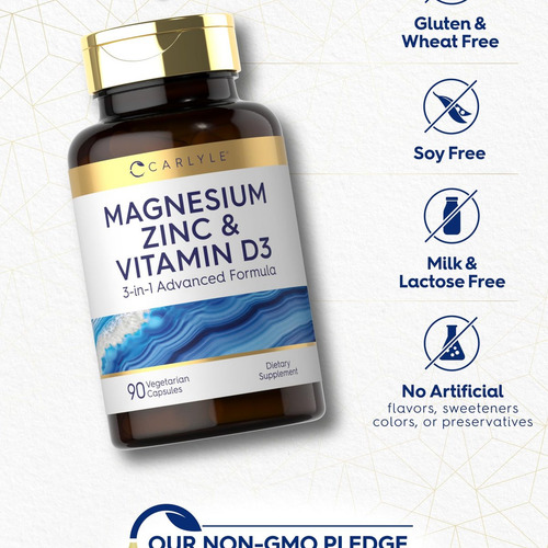 Carlyle Magnésio, Zinco E Vitamina D3 90 Cápsulas - Imagem 5
