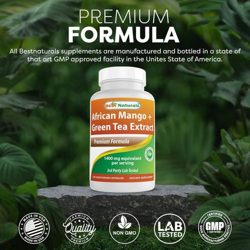 Manga Africana E Chá Verde Naturals 1400 Mg - 120 - Imagem 7