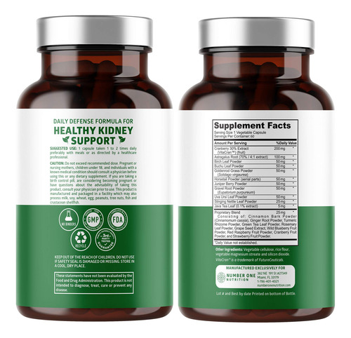 Suplemento Number One Nutrition N1n Premium Kidney Cleanse - Imagem 2