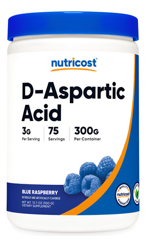 Suplemento Nutricost Ácido D-aspártico (daa) Em Pó 300g Azul