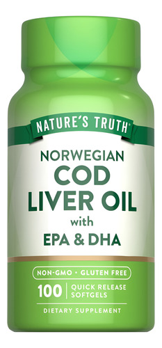 Óleo De Fígado De Bacalhau Norueguês Nature"s Truth 100%
