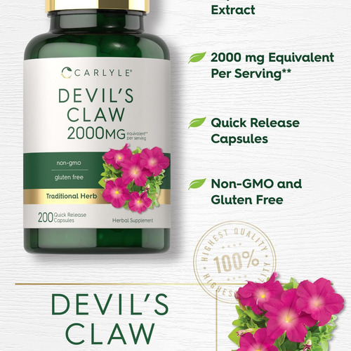 Carlyle Devil"s Claw 2000 Mg | 200 Cápsulas - Imagem 3