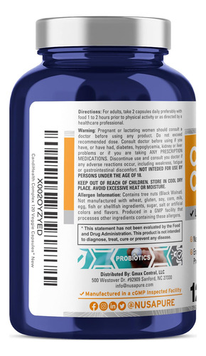 Suplemento Nusapure Candihealth Complex 120 Cápsulas Vegetai - Imagem 3