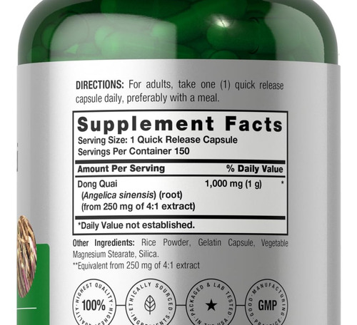 Cápsulas Horbäach Dong Quai 1000mg | 150 Unidades - Imagem 2