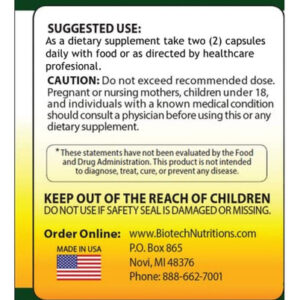 Picolinato De Cromo 1000 Mcg Da Biotech Nutritions 120 Cápsu