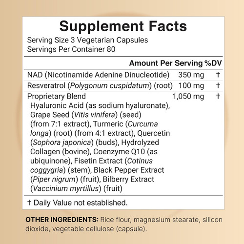 Naturebell Nad+ 1.500 Mg, 240 Cápsulas Veganas - Imagem 4