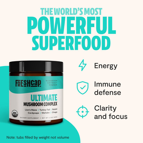Suplemento Freshcap Ultimate Mushroom Complex Powder 60 Serv - Imagem 2
