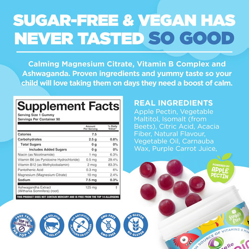 Nutramin Kids Mood Boost Vegam Vitamin Gummy: Suplemento Cal - Imagem 3