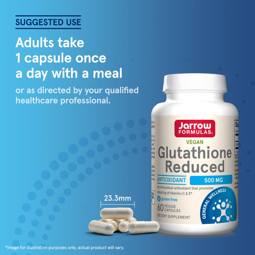 Suplemento Jarrow Formulas Glutationa Reduzida 500 Mg 60 Cáp - Imagem 7