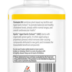 Fórmula De Extrato De Alho Envelhecido Kyolic 104 Cholestero