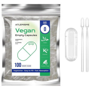 Cápsulas Veganas Vazias Atlemisme Tamanho 0, 100 Unid