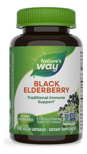 Suplemento Nature"s Way Black Elderberry 100 Cápsulas