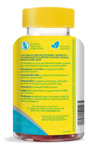 Gomas Probióticas Culturelle Kids 2+ Digestive & Immune 60ct - Imagem 2