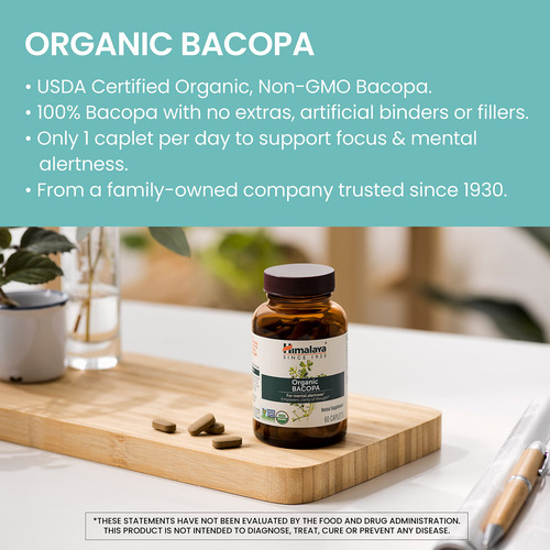 Suplemento Himalaya Organic Bacopa Monnieri 750 Mg 60 Cápsul - Imagem 3