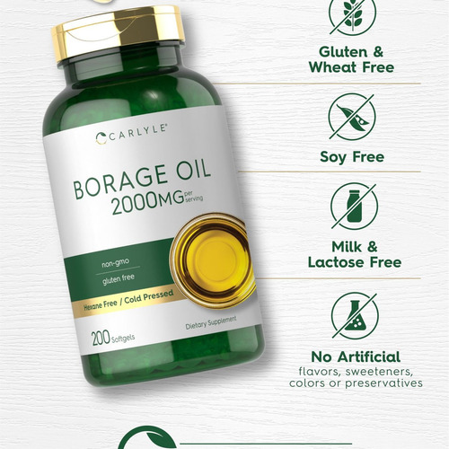 Suplemento De Óleo De Borragem Carlyle | 2000mg - Imagem 7
