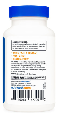 Suplemento Nutricost Pau D"arco Inner Bark 1100mg 120 Cápsul - Imagem 4