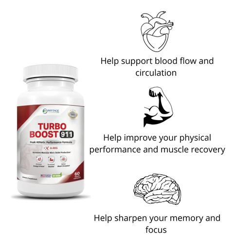 Phytage Labs Turbo Boost 911 Booster De Óxido Nítrico, Circu - Imagem 10