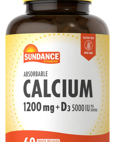 Sundance Cálcio 1200 Mg Com Vitamina D3 5000 Ui