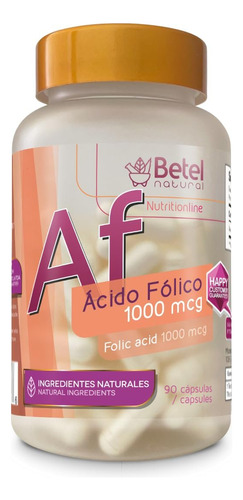 Ácido Fólico Natural Betel 1000 Mcg - 90 Cápsulas