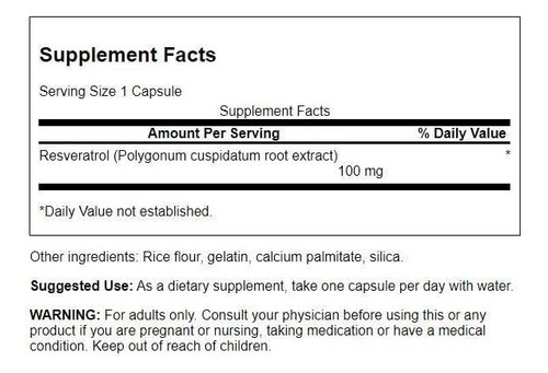 Swanson Resveratrol Miligrams 30 Cápsulas - Imagem 4