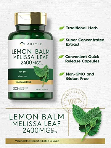 Suplemento Carlyle Melissa Lemon Balm 200 Cápsulas - Imagem 3