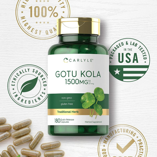 Cápsulas De Gotu Kola Carlyle 1500mg | 180 Unidades - Imagem 5