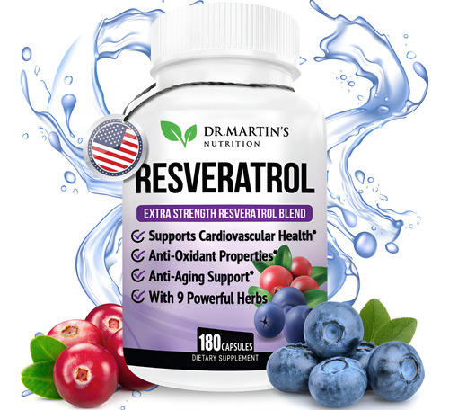 Suplemento Dr. Martin"s Nutrition Resveratrol 1568 Mg 180 Cá