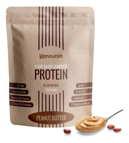 Proteína Em Pó Upnourish Peanut Butter Vegan 21g 15 Porções