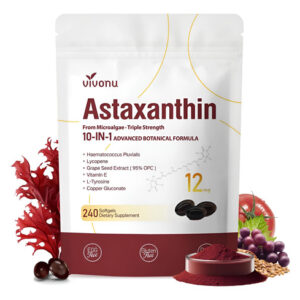 Astaxantina 12mg, 240 Softgels, Haematococcus Pluvialis 10 1