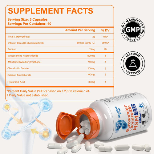 Strrugel Glucosamina Condroitina Msm+ Vitamina D3 | Suplemen - Imagem 2