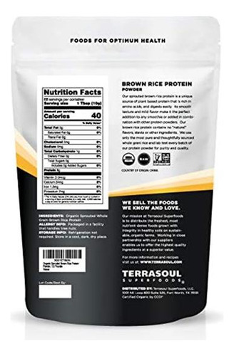 Terrasoul: Pó Proteína Arroz Marrom, Valor Nutricional - Imagem 7