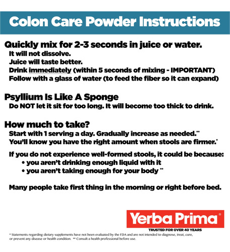 Suplemento Yerba Prima Prebiotic Colon Care 590ml Em Pó - Imagem 5