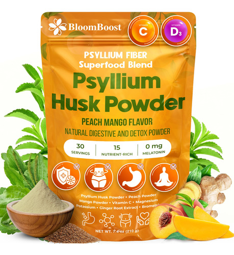 Suplemento Bloomboost Psyllium Husk Powder Tropical Flavor - Imagem 8
